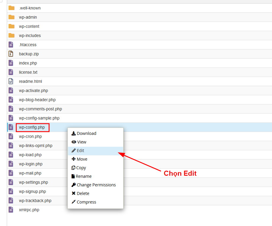Chỉnh sửa tệp wp-config.php