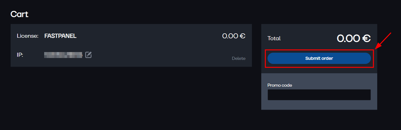 Chọn Submit Order.